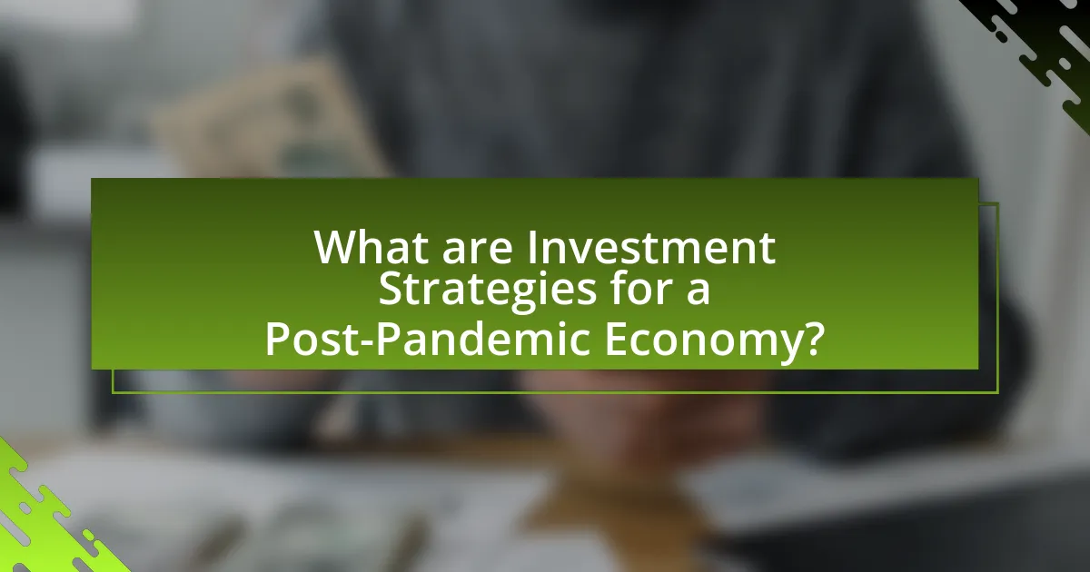 What are Investment Strategies for a Post-Pandemic Economy?