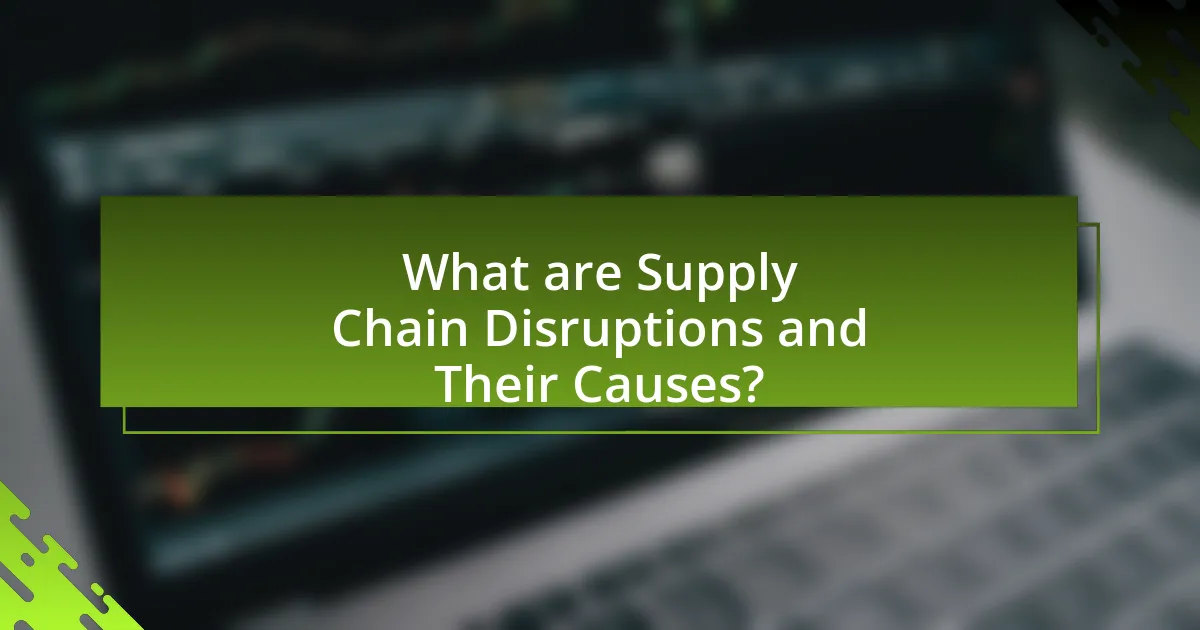 What are Supply Chain Disruptions and Their Causes?