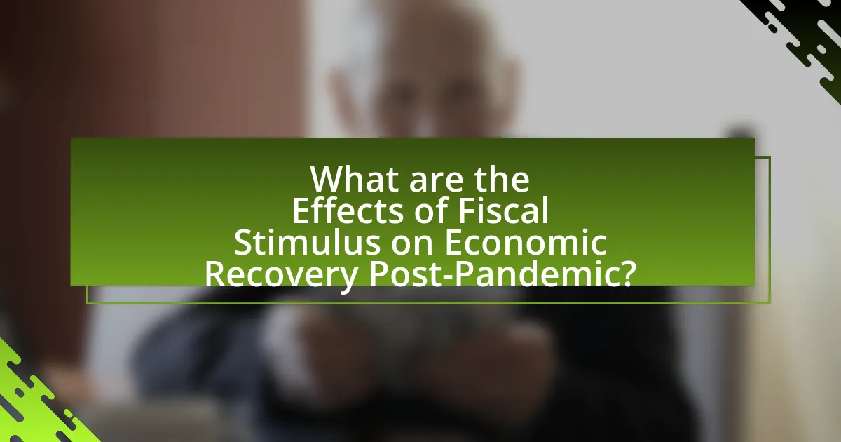 What are the Effects of Fiscal Stimulus on Economic Recovery Post-Pandemic?