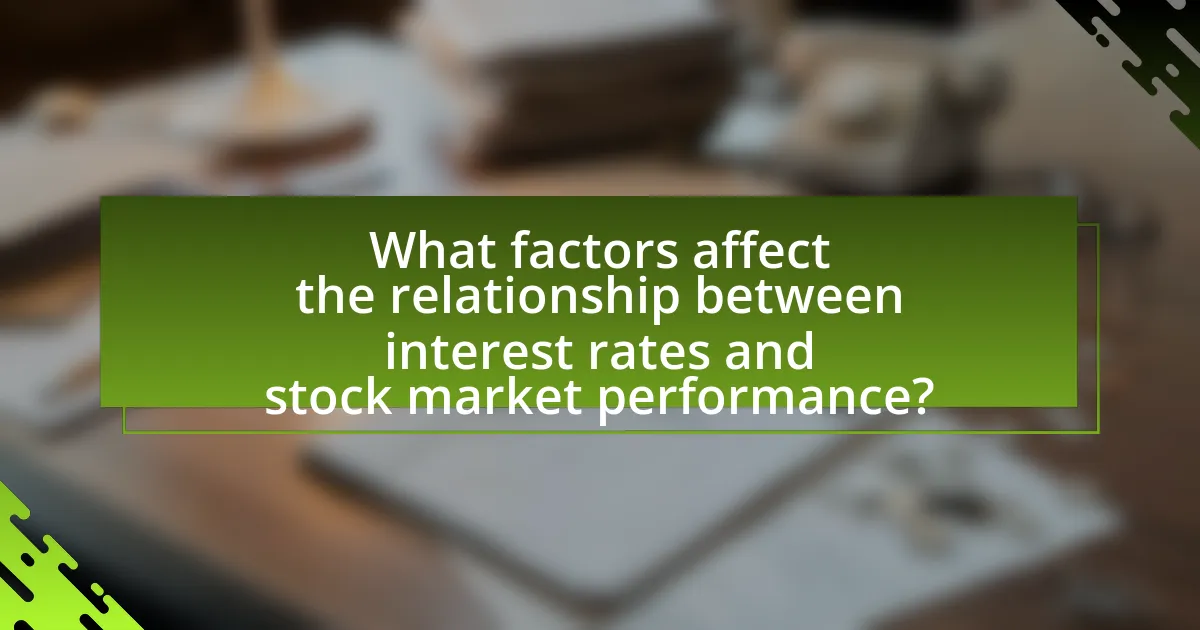 What factors affect the relationship between interest rates and stock market performance?