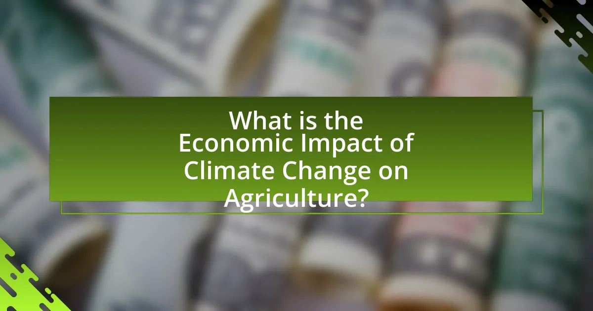 What is the Economic Impact of Climate Change on Agriculture?