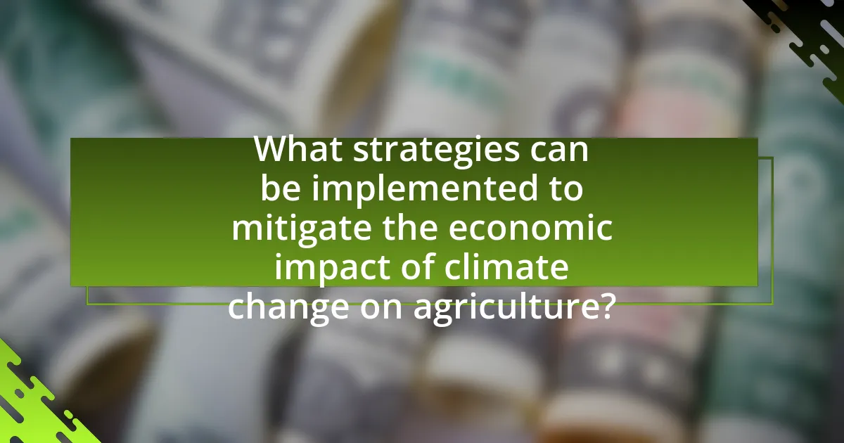What strategies can be implemented to mitigate the economic impact of climate change on agriculture?
